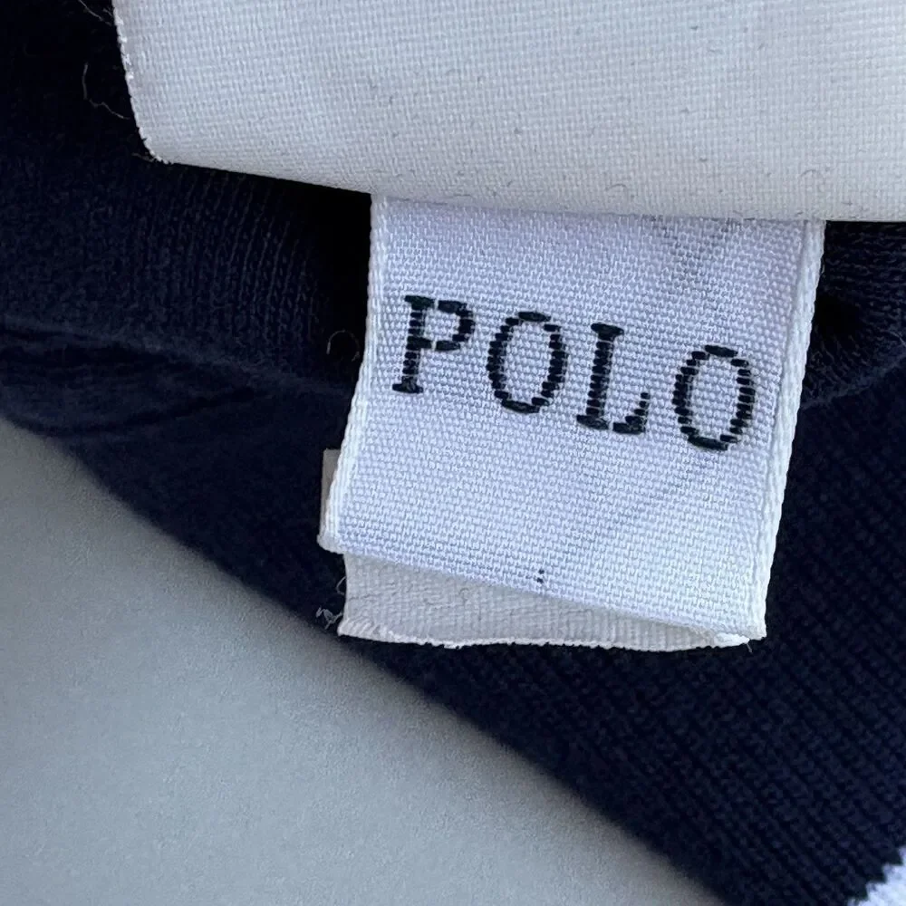 Polo Ralph Lauren Jacket Men Large Navy Track Full Zip USA Flag Pony Preppy